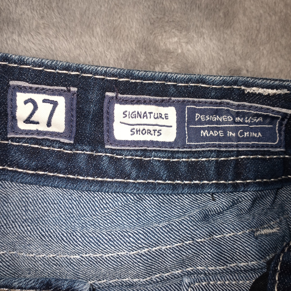 Miss Me Dark Blue Denim Women’s Shorts Size 27 - Picture 7 of 16